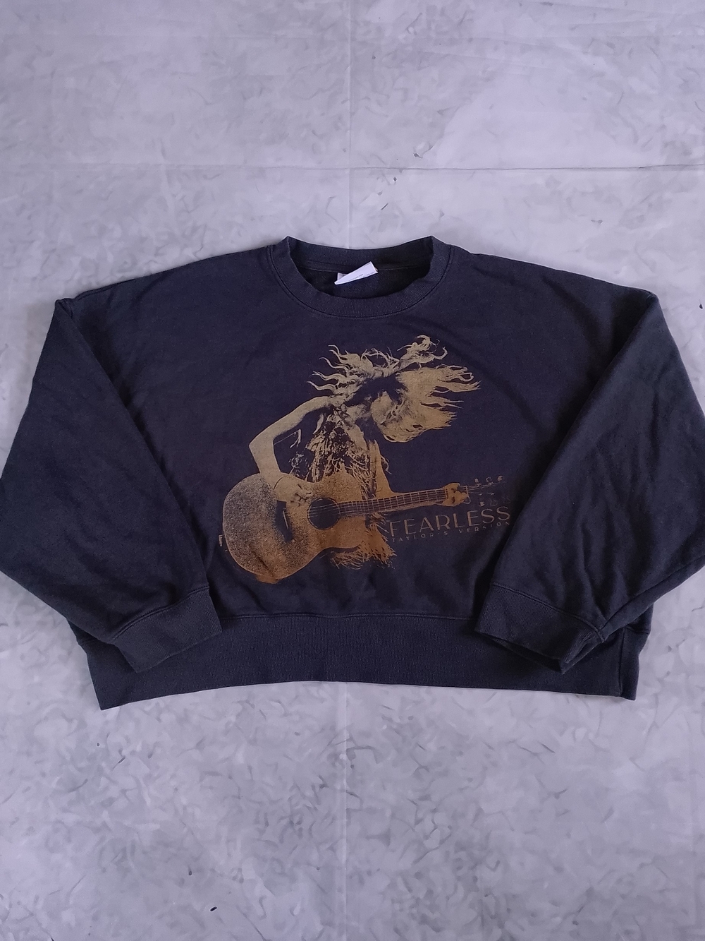 Men's Black Crewneck Sweatshirt with Gold Graphic